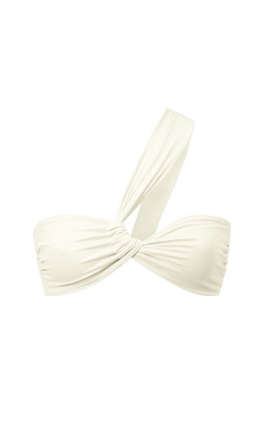 Ecru asymetryczny top bikini Kirei S