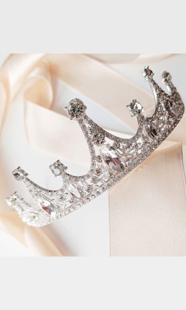 Efektowna błyszcząca korona tiara DIADEM cyrkonie na ślub studniówkę 18