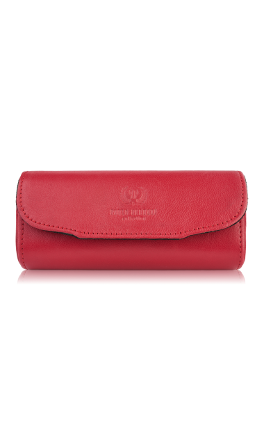 Etui na okulary skórzany piórnik pokrowiec czerwony Paolo Peruzzi T-83-RD