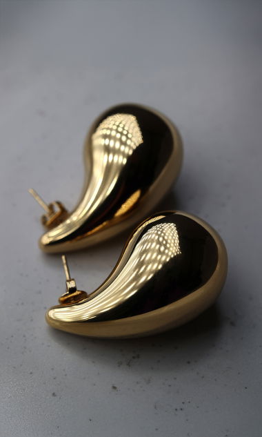 Kolczyki Krople 4 Cm Złote