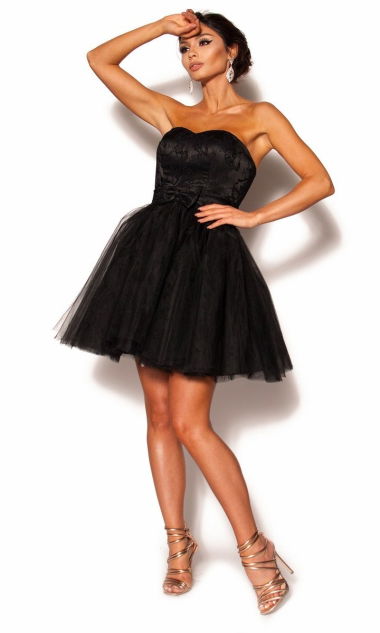 M&M - Czarna sukienka gorsetowa Model:PW-2232 - Rozmiar: 34(XS)