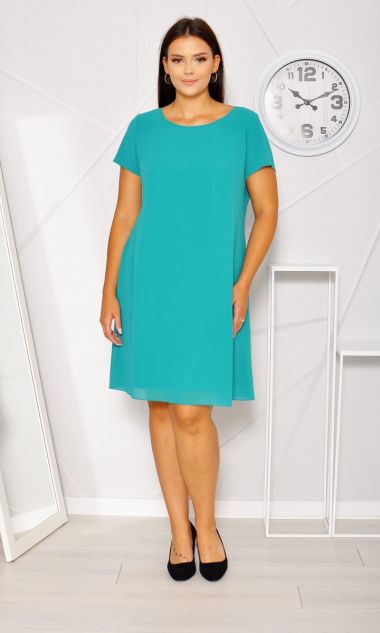 M&M - Elegancka sukienka midi w kolorze zielonym. MODEL: GV-8116 - Rozmiar: 44(XXL)