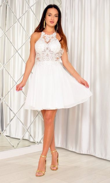M&M - Elegancka sukienka z odkrytymi plecami. Model: PW-2701 - Rozmiar: 36(S)