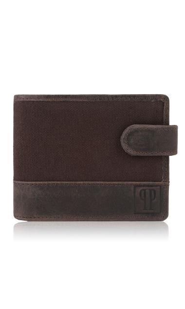 Portfel męski brązowy zapinany na napę vintage poziomy T-03-BR