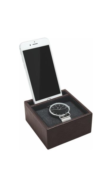 Pudełko na zegarek i telefon (brązowe) Classic Stackers