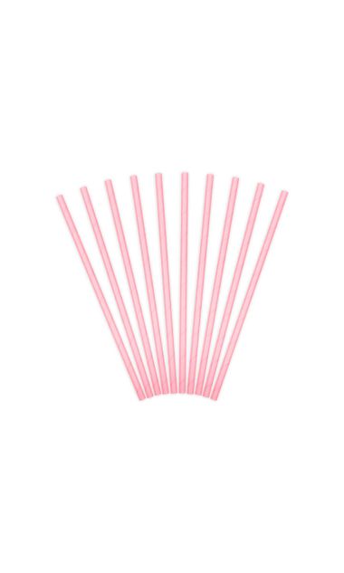Słomki papierowe różowe jasne, 19,5 cm