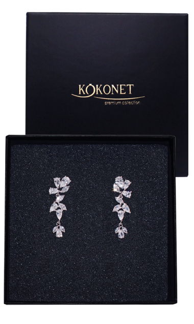 Srebrne kolczyki eleganckie ślubne klasyczne rustykalne boho glam