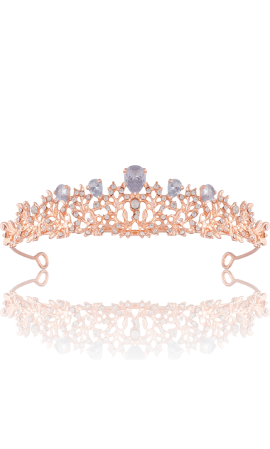 Tiara Ślubna z Cyrkoniami różowe złoto,  rose gold, diadem, korona