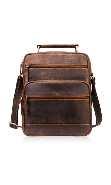 Torba męska skórzana vintage brązowa listonoszka męska Paolo Peruzzi T-127-HBR