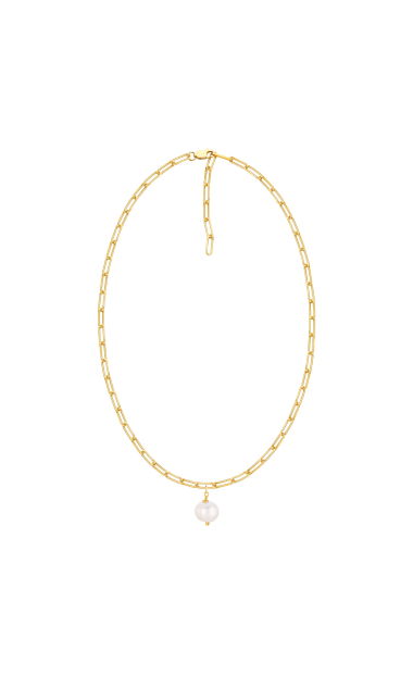 Złoty naszyjnik choker - łańcuch z perłą