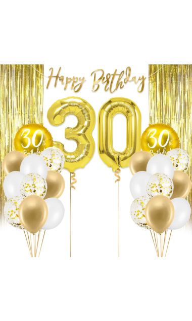 Zestaw balonowy na 30 urodziny złoty