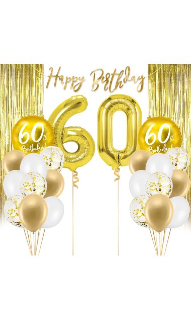 Zestaw balonowy na 60 urodziny złoty