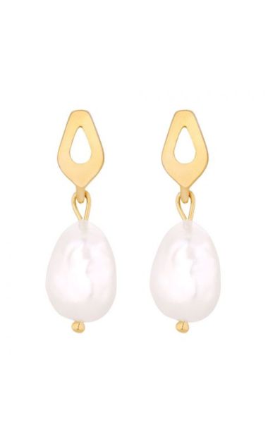 Złote kolczyki z naturalnymi perłami