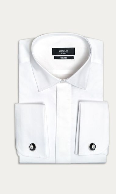 Koszula męska na spinki ANSELMO 2 slim fit biała