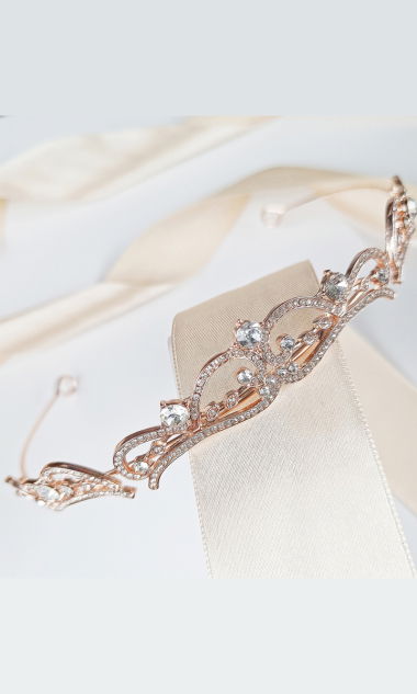 Elegancka korona diadem tiara różowe złoto