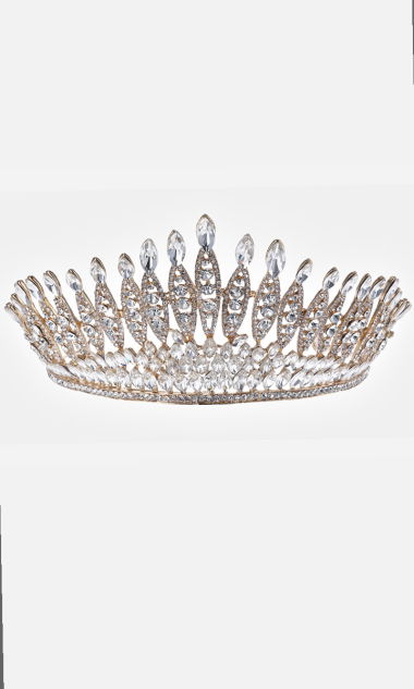 Barokowa tiara, diadem ślubny, korona złota