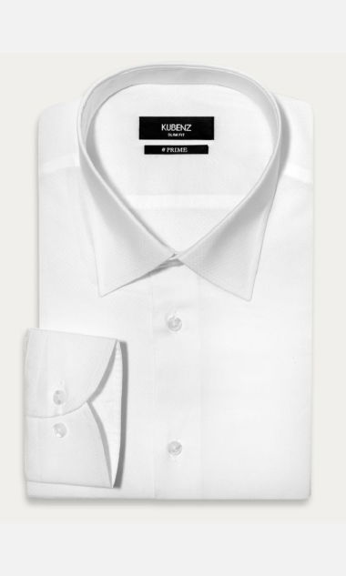Koszula męska CESARE slim fit biała mikrowzór (164/170)/(43/44)