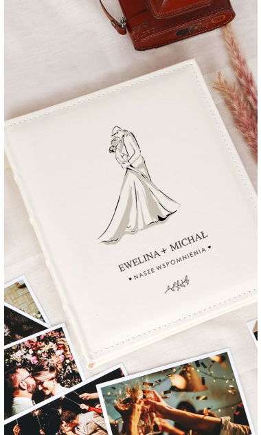 Personalizowany album ślubny 20 kart ecru