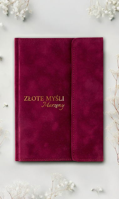 Ekskluzywny NOTES Welurowy ze Złoceniem 