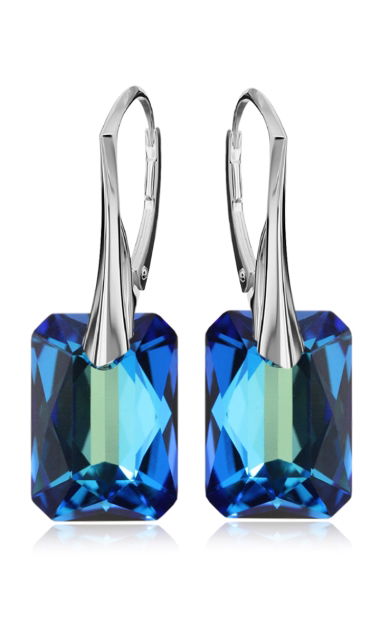 Srebrne Eleganckie Kolczyki Bermuda Blue 925
