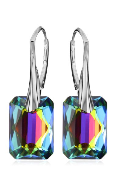 Srebrne Eleganckie Kolczyki Vitrail Medium