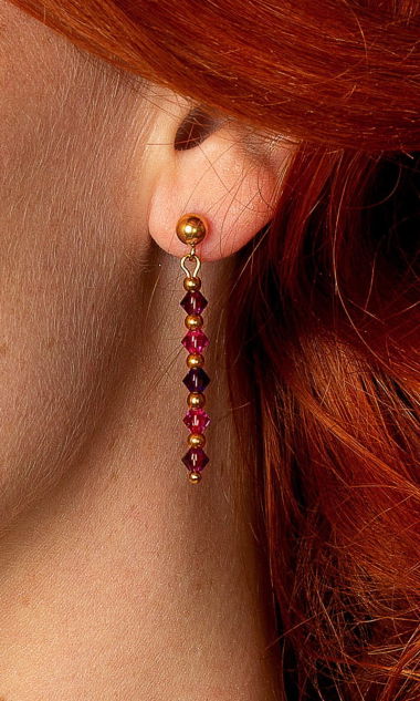 Kolorowe kolczyki Pinkly kryształy Swarovski