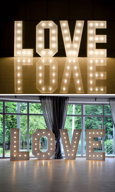 NAPIS świetlny ogromne LOVE