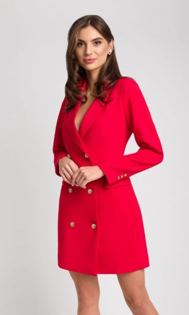 Czerwona marynarkowa sukienka mini Cora