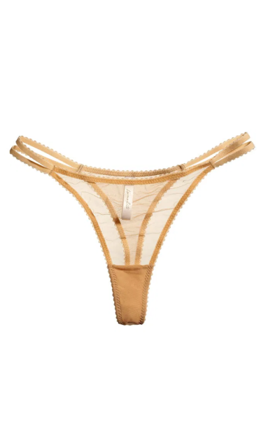 Gładkie prześwitujące stringi w kolorze cielistym Magic Nude S