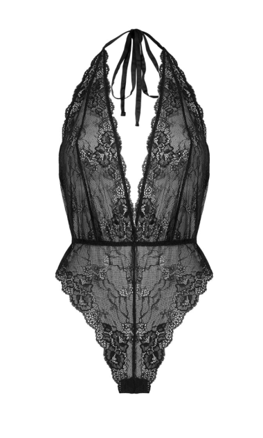 Czarne koronkowe body Giselle