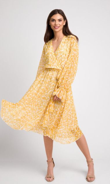 Żółta zwiewna sukienka midi Freja 