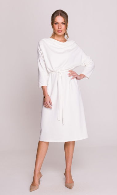 Sukienka oversize z modalu-ecru