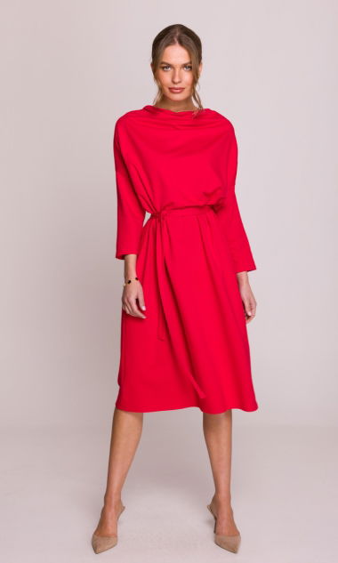Sukienka oversize z modalu-czerwona