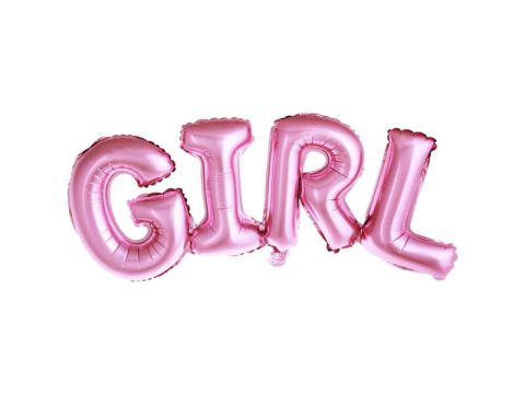 Balon foliowy Girl różowy, 74x33 cm