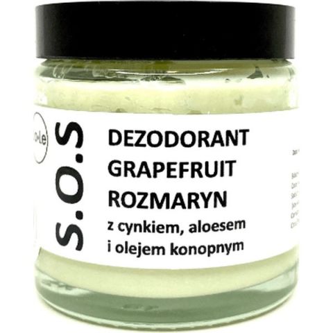 Dezodorant w kremie SOS z aloesem i cynkiem - Grapefruit i rozmaryn, 120 ml La-Le Kosmetyki