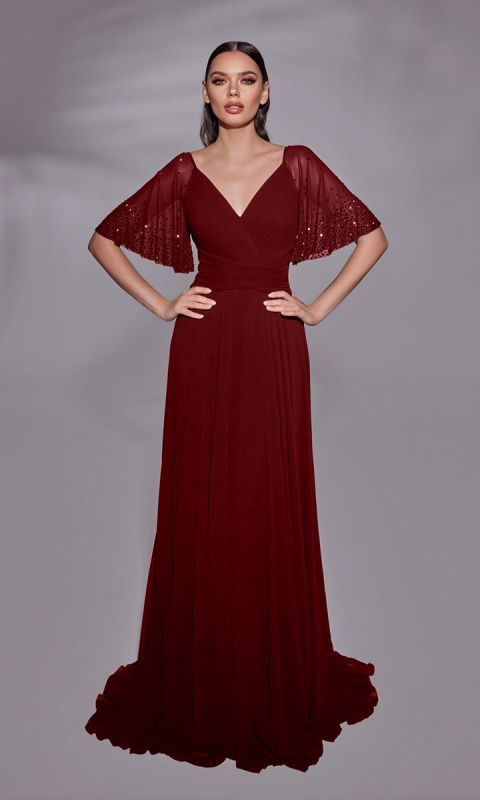 Elegancka sukienka wieczorowa - czerwona _XS