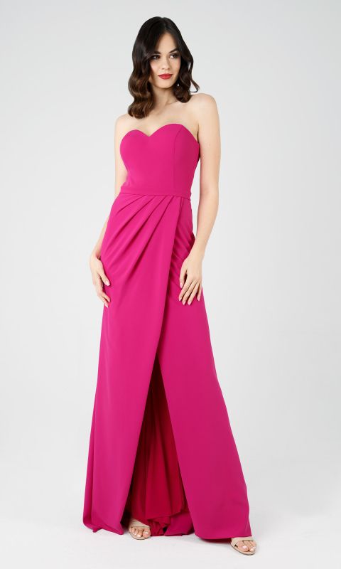 Elegancka suknia maxi w kolorze fuksji _XS