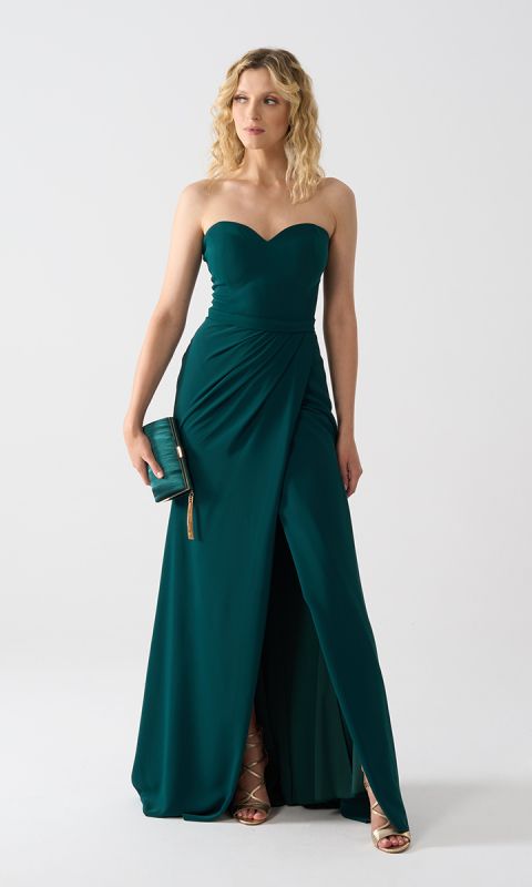 Elegancka suknia maxi w kolorze zieleni _XS