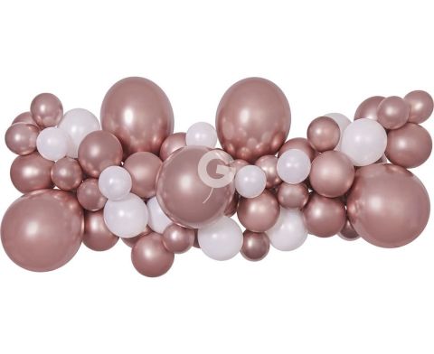 Girlanda balonowa DIY różowe złoto SHINY, 65 balonów