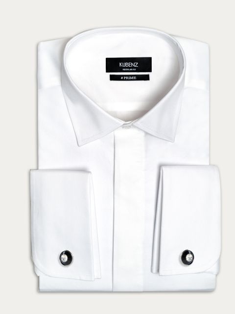 Koszula męska na spinki ANSELMO regular biała (164/170)/(39/40)