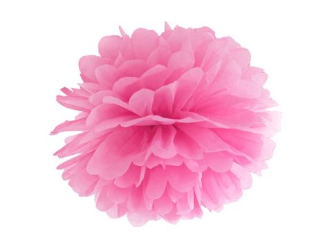 Pompon bibułowy różowy, 35 cm