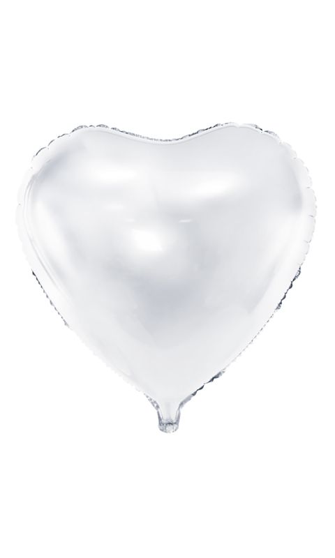 Balon foliowy serce 45 cm biały