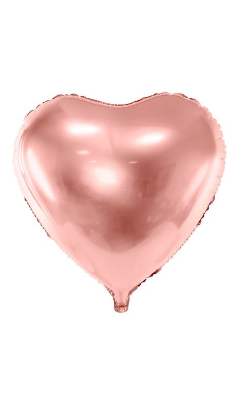 Balon foliowy Serce 61 cm różowe złoto