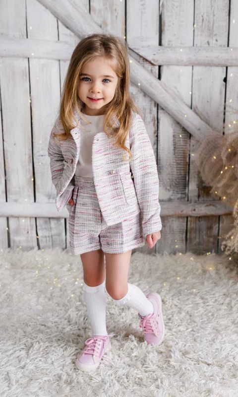 Chanel żakiet-spodenki tweed dla dziewczynki