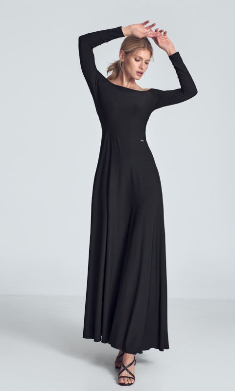 Sukienka z odkrytymi ramionami czarna