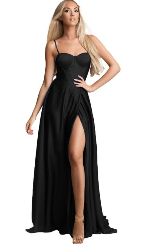 Balowa suknia z gorsetem - czarny