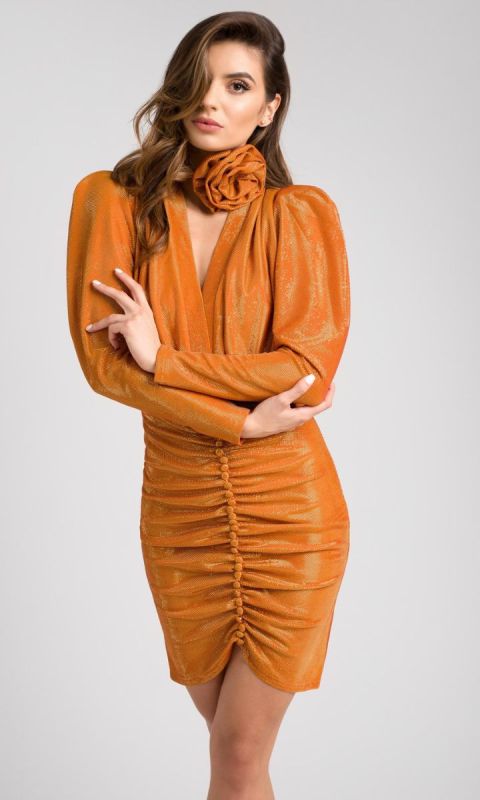 Pomarańczowa połyskująca sukienka Laura Rose