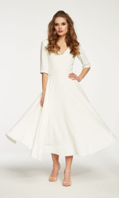 Biała rozkloszowana sukienka Sally 