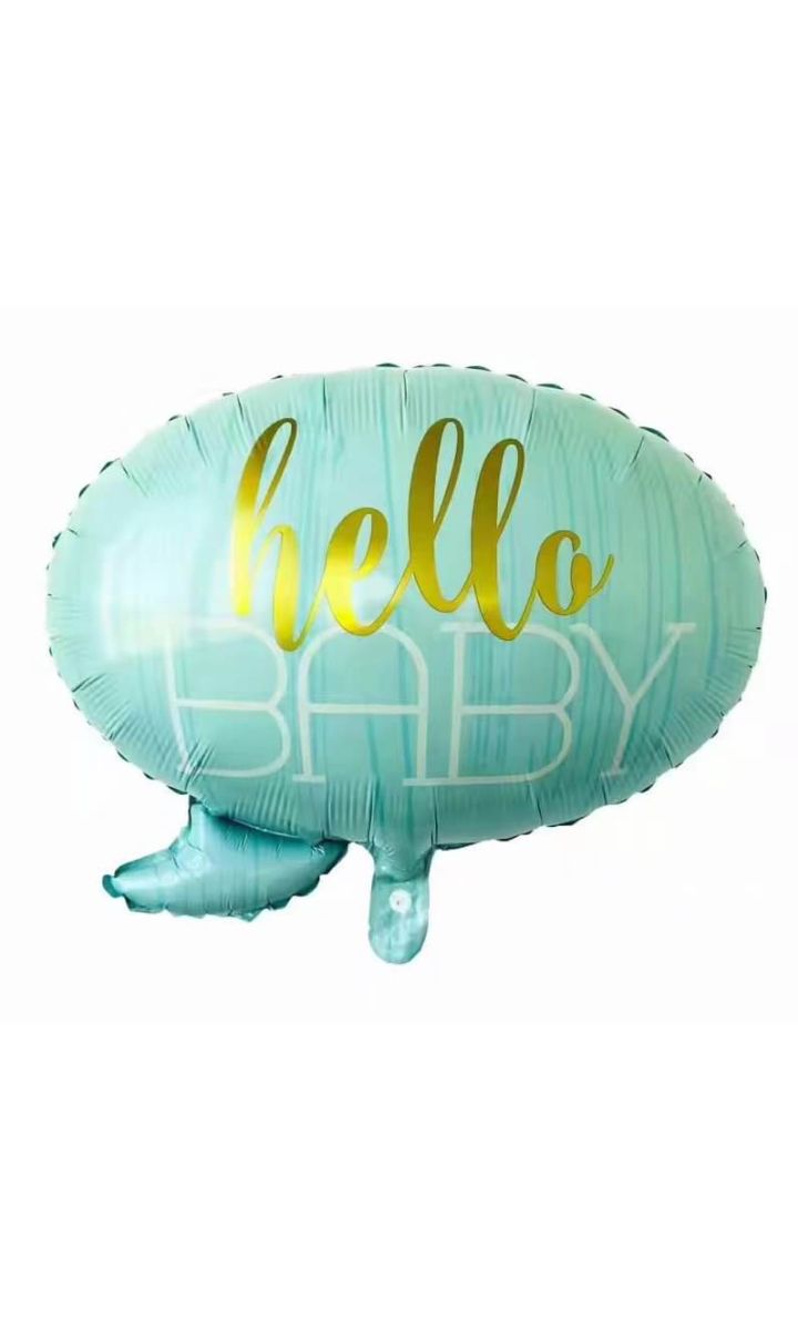 Balon foliowy Hello Baby niebieski, 55x60 cm
