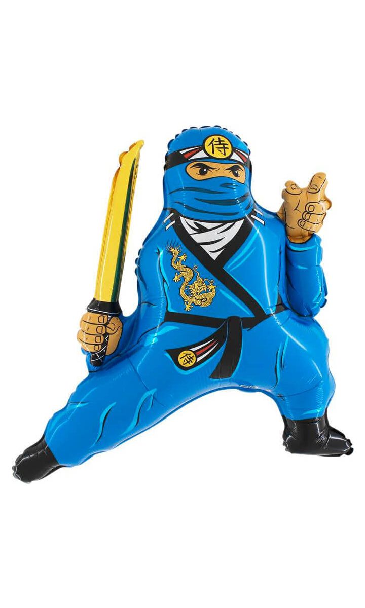 Balon foliowy Ninja niebieski, 90 cm